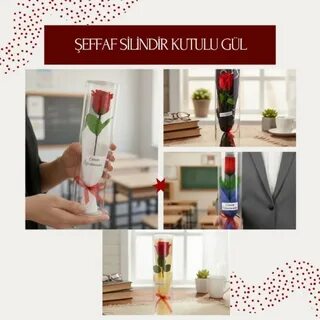 Canım Öğretmnim Silindir Kutu Gül