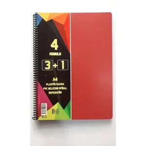 Ayraçlı Defter 3+1 Pp Kapak 120 Yaprak