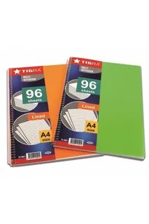 96 Yaprak Defter A4 Büyük Çizgili Telli Udep PP Kapak