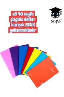 40 Yaprak Defter Çizgisiz A5 Küçük Tek Orta Umut
