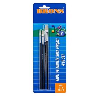BRONS BR-522 AKRİLİK VE YAĞLI FIRÇA 258 SERİ 4LÜ SET 6-8-10