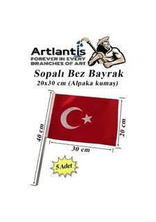 Saplı Bayrak 20x30 Bez