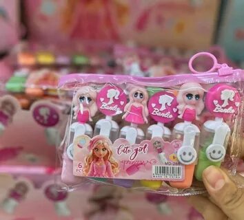 Fosforlu Kalem Barbie Figürlü 6 Rank MD-350