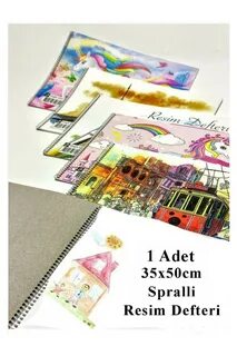 Resim Defteri Telli Büyük Boy 35x50 15 Yaprak Hedef