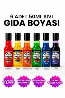 VİSSER 6X50 ML LİKİT GIDA BOYASI 1 ADET