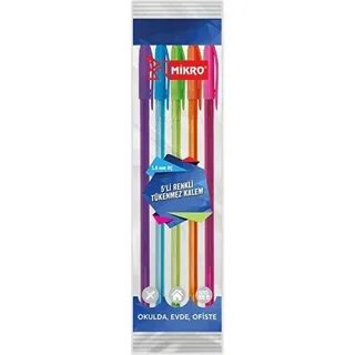 Mikro Tükenmez Kalem 5 Renk 1.0 Mm