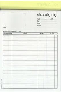 Sipariş Fişi Otokopili 2/50 UAK