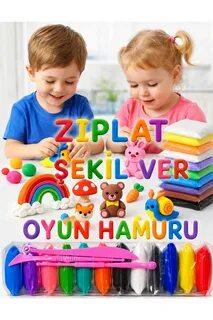 UFEN ZIPLAYAN KİL HAMURU 80 GR. 12 Lİ 1 PAKET