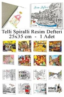 Resim Defteri Telli Orta Boy 25x30 15 Yaprak Singlecolor